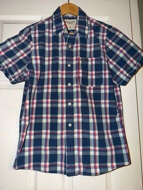 Abercrombie & Fitch Blue Plaid Short-Sleeve Button-Down Shirt